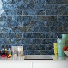 Auliget 40-piece Polished Blue Marble Peel And Stick Backsplash Wall Tiles  3  X