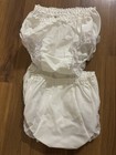 New 4 Pair White Eyelet Trim Diaper Cover Bloomers Baby Girls Sizes N-24 Month