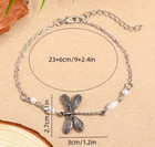         Dragonfly Silver Anklet Bracelet     Boho Beach Pearl Jewelry For Women            
