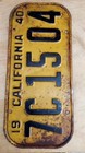 1940 California License Plate 7c 15 04