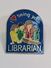 I Love Being Your Librarian Lapel Pin Red Heart