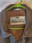 Vtg 90s Aeropostale Brown Leather Bomber Jacket Mens Flight Aviator A-2 Style 44