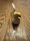 Vintage Royal Copley Mid Century Yellow Pink Bird On White Stump Figurine 4 25 