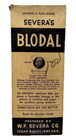 Antique Vtg Apothecary Glass Medicine Bottle W F Severas Blodal Sealed Box Nos