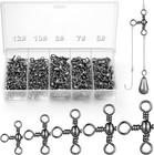 100pcs 3 Way Swivels Fishing Barrel Cross-line T-turn  6- 12  Lure Tackle