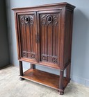 Large Antique French Gothic Revival Cabinet Highly Carved In Walnut Wood
