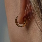 14mm Thick Woman 18k Gold Plated Huggie Hoop Earring Drop Dangle Anti-tarnish