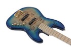 Swing Jazz Deluxe 4 Blue Burst Burl Top 4string Electric Jazz Bass Guitar