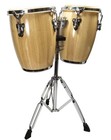 Zenison Latin Percussion Conga Drums And Stand 9    10  Inch Heads Natural Wood