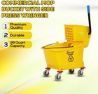 Commercial Mop Bucket With Side Pressure Wringer  26 Quart   Yellow