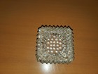 Vintage Clear Glass Textured Square Ashtray