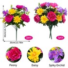2 Bunches Cemetery Flowers For Grave Vase  15  Artificial Peony Flowers Silk    