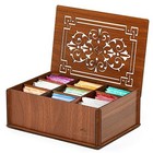  Premium Wood  hard Mdf  Tea Storage Box Organizer  brown   Eco-friendly Multi 