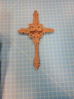 Vintage Ornate Metal Cross Wall Hanging Religious Decor Art 8 Inch Tall