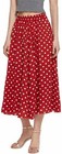 Women s Casual Contrast Polka Dot Chiffon Bohemia Swing Beach Midi A-line Skirt