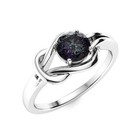 Solitaire 5mm Round Alexandrite Infinity Love Knot Ring 925 Sterling Silver