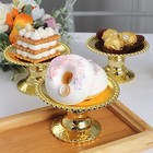 Gold 12 Plastic 5  Round Mini Cupcake Dessert Display Stands Beaded Rim Party