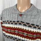 Vintage 80s Jcpenney Men s Xl Gray brown Fair Isle Cable Knit Sweater