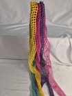 4- 1980s Colorful Crocheted Belt Accessory Head Ties Costume Halloween Retro 