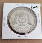 1977 Jordan 1 4 Dinar 25th Anniv  Of King Hussein Only 200k Minted Rare Coin  