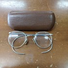 Antique Vintage Wire Rim Eyeglasses With Case  Decor  Steampunk  read 