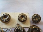 6 Vintage Small Brass  Buttons 1 2  Flower Design With Hairpin Shanks