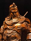 Chinese Natural Boxwood Hand Carved Exquisite Guan Yu Statue