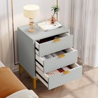 3-drawer Nightstand  25 8  Tall Modern Bedside Table  Side End Table W  Storage