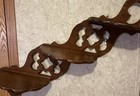 Antique Style Wood Wall Shelf 3 Tier Angled Slanted Fretwork Scroll Cut 28 5   