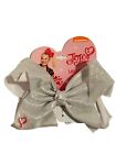 Jojo Siwa Large Glittery Silver Hair Bow Rhinestone Nwt