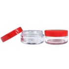 40 Pieces 10g 10ml Round Cosmetic Cream Clear Plastic Sample Pot Jars Red Lids