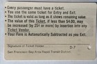 Wmata Test Fare Card Ticket Washington Metro Subway 1975 From Bart