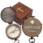 God s Path Compass - Engraved Working Handmade Antique Compass In Wooden Box