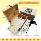 Bamboo Box With Combination Lock Smell Proof Stash Box Organizer Set With Handle