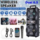 Ngd-dazone Portable Bluetooth Speaker Dual 6 5  Subwoofer Wireless Speaker With