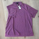 Rlx Ralph Lauren Polo Shirt Mens 2xl Pink Striped Pique Golf Performance New