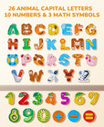 Wooden Alphabet Number Magnets For Toddlers Fridge Letters Animal Learning Set
