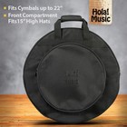 Hola  Music 22  Cymbal Bag W 3 Inner Compartments  17  Pocket   Backpack Straps-