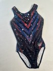 Simone Biles Gk Elite Leotard Gymnastics Usa Star Spangle Mesh Elastic Back  As
