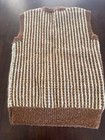 Vintage Brown Striped Sweater Vest Women Preppy Retro Grunge 60s 50s 70s Small