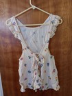 Vintage Women s Small Cotton Full Apron - Floral And Fruit Design