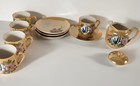 Antique 1920 s Childs Lusterware Tea Set Hand Painted 12 Pc Marked  foreign 