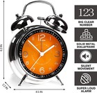 Super Loud Alarm Clock For Heavy Sleepers Adults twin Bell Retro 4 Inch  orange 