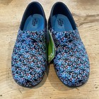 Nwt Crocs Neria Pro Ii Clogs Womens 6 Blue Floral Slip Resistant Nurse Shoes