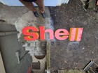 Vintage Shell Gas Sign Letters