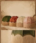 European Round Lamp Shades Cloth Bead Light Shade Floor Table Lamp Cover Decor