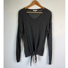 Madewell Wide Neck Sweater Tie Front Medium Grey Soft Cozy Relaxed Fit Capsule