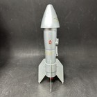 Astro Mfg Rocket Space Ship Mechanical Coin Bank Berzac Corp Vtg 1957 - No Key