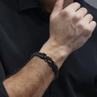 Vanforwyn Mens Braided Genuine Leather Bracelet 316l Stainless Steel Infinity   