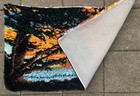 1970s Latch Hook Rug 40   x25    Orange Yellow Sunset Finished Backing Mcm